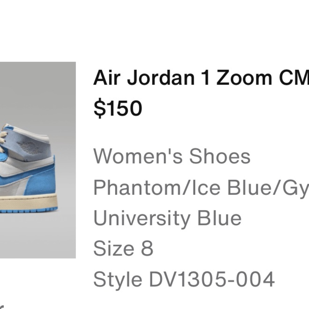 Jordan 1 Zoom CMFT Women's Sneakers - Gray and Blue